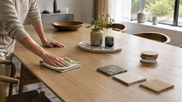 Rengøring af spisebord – guide til træ, laminat og sten